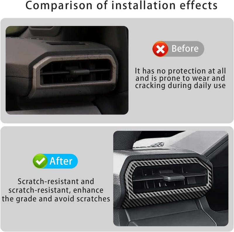 Treesiche Store 4PCS AC Vent Panel Cover for 2024 2025 Tacoma Accessories/2025 4Runner ABS Plastic Interior Decoration(Carbon Fiber,Dashboard Air Vent Outlet Cover) - Image 4
